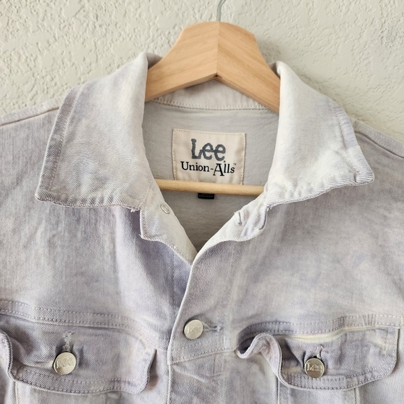 Lee Union Alls Acid Wash Purple Short Sleeve Romper Shortalls Basics Boho M - Picture 5 of 12